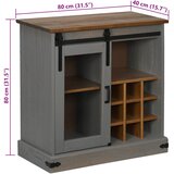  Komoda HALDEN s kliznim vratima siva 80x40x80 cm puno drvo | shoptok.hr