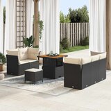  Sjedeća garnitura za vrt 8 kom. 5-Broj sjedala Crna i Krema 80 x 80 x 71 cm | shoptok.hr