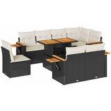 Maison Chic Seti vrtnega pohištva - Vrtna garnitura - Vrtni pohištvo set z blazinami 9-delna črn ratan/akacija, (21795844) | Shoptok.si