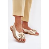 CheBello Leather Flat Sandals With Decoration 4642 Gold Cijene