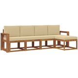  Set vanjskih sofa 5 kom. Prirodna i bež Smeđa 257 x 63 x 73 cm | Shoptok.si