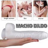 Sex HD Martin - realističan dildo s vakuumom, testisi (bijeli) | shoptok.hr