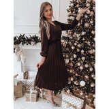 DStreet Sukienka one size CLASSIA midi ciemnobrązowa | Shoptok.si