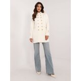 Fashion Hunters Ecru elegant alpaca coat with stand-up collar Cijene