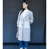 Gemre Long beige coat with plush pockets Badra | shoptok.hr