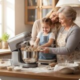 Berdsen BD-756 planetarni mešalnik 1400 W – posoda 6 L, 6 hitrosti + Pulse, srebrno-zlatna | Shoptok.si