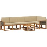 vidaXL Zunanja garnitura za sedenje 7 pcs Naravna in bež Poliester, (5000279974) | Shoptok.si