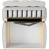CARRYHOME POSTELJA Z VZMETNICO 200 cm x 200 cm , tekstil krem barve | Shoptok.si