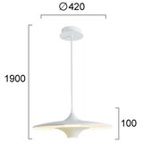  LED luster na sajli RENE LED/19W/230V CRI 90 bela | Eponuda.com