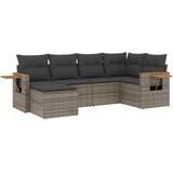 6-dijelni set vrtnih sofa od poliratana s jastucima sivi | shoptok.hr