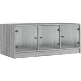 Furnova Klubska mizica s steklenimi vrati siva sonoma 102x50x42 cm, (21913330) | Shoptok.si