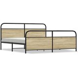  Metalni okvir kreveta bez madraca boja hrasta sonome 193x203 cm | shoptok.hr