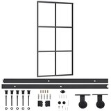  Klizna vrata s priborom ESG staklo i aluminij 102 x 205 cm | shoptok.hr