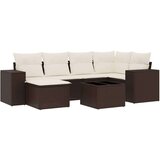 vidaXL 7-dijelni set vrtnih sofa od poliratana s jastucima smeđi | shoptok.hr