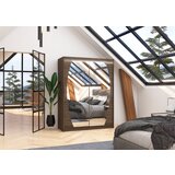 ADRK Drsna omara z ogledalom in LED osvetlitvijo ALEN 150 - OKOLADA | Shoptok.si