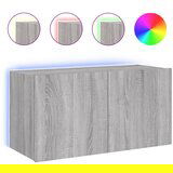 The Living Store Stenska TV omarica z LED lučkami siva sonoma 80x35x41 cm - TV Stenska Omarica, (21499111) | Shoptok.si