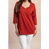 Fenzy Plus Size Majica S 3/4 Rokavi, Bordo | Shoptok.si