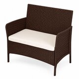 Multi Garden vrtna sofa za dvije osobe s jastukom, klupa za balkon, terasu i vrt, smeđa | shoptok.hr