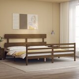 vidaXL Okvir kreveta s uzglavljem boja meda 200x200cm od masivnog drva | shoptok.hr