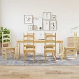 vidaXL 7 kosi jedilnega kompleta panama masivni les borovega lesa | Shoptok.si