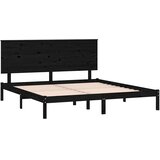  Okvir za krevet od masivne borovine crni 200 x 200 cm | shoptok.hr