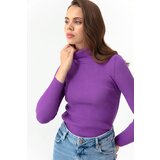 Lafaba Women's Purple Turtleneck Knitwear Sweater Cene