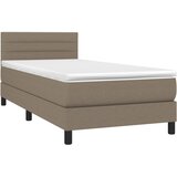  box spring s madracem LED smeđesivi 100x200 cm tkanina | shoptok.hr