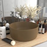  Luksuzni okrugli umivaonik mat krem 40 x 15 cm keramički | shoptok.hr