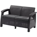 Tamno siva vrtna sofa od umjetnog ratana Corfu –