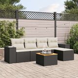  6-dijelni set vrtnih sofa s jastucima crni od poliratana | shoptok.hr