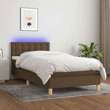  Box spring s madracem LED tamnosmeđi 80 x 200 cm tkanina Cijene