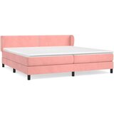  Box spring postelja z vzmetnico roza 200x200 cm žamet | Shoptok.si