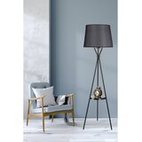 Opviq Venedik Sehpalı Siyah Lambader Pramit Hasır Siyah Abajurlu Black Floor Lamp Cene