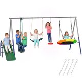 AIYAPLAY 5-v-1 gugalnica z nastavljivo višino, otroška gugalnica s toboganom, gugalnica gnezdo, (5000238813) | Shoptok.si