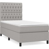 vidaXL Box spring postelja z vzmetnico svetlo siva 90x190 cm blago | Shoptok.si