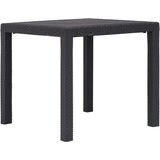 vidaXL Vrtna miza iz plastike 79x79x72 cm rjava videz ratana Cene