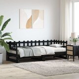  Dnevni ležaj na izvlačenje crni 2x(90x190) cm masivna borovina | shoptok.hr