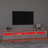 TV ormarić s LED svjetlima siva boja betona 240x35x40 cm | Eponuda.com