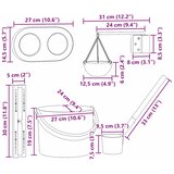  Set pribora za saunu 5 pcs Crna Aluminij i čvrsto drvo bora | shoptok.hr