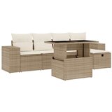 vidaXL 6-dijelni set vrtnih sofa s jastucima bež od poliratana | shoptok.hr