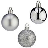  Set božićnih kuglica 4 cm Srebrna Plastika (12 kom.) | shoptok.hr