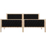  Krevetna konstrukcija Crna 200 x 200 cm Čvrsto borovo drvo | shoptok.hr