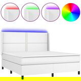  The Living Store Box spring postelja z vzmetnico LED bela 180x200cm umetno usnje - Box Spring Postelja, (21454862) | Shoptok.si