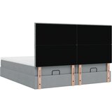 vidaXL Otomanski posteljni okvir z vzmetnicami siv 160x200 cm blago | Shoptok.si