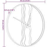  Zidni sat smeđi Ø 35 cm od željeza i hrastovo drvo | shoptok.hr