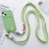 INORCO Za iPhone 13 6,1-palčni tekoči silikonski ovitek za telefon z režo za kartice, proti praskam in udarcem odporen ovitek z dolgim ​​trakom, (22036757) | Shoptok.si