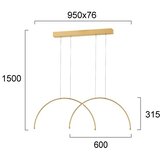  LED luster na sajli MEGAN LED/39W/230V zlatni | Eponuda.com