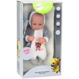  Lutka beba s dudom, dekicom i dodacima 35 cm - sivo/bijela | shoptok.hr