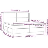  Krevet box spring s madracem LED smeđesivi 200x200 cm tkanina | shoptok.hr