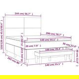 Box spring postelja z vzmetnico svetlo siva 140x200 cm blago, (20901601) | Shoptok.si